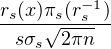 rs(x)πs(r-s1)
--sσ-√2πn--
    s